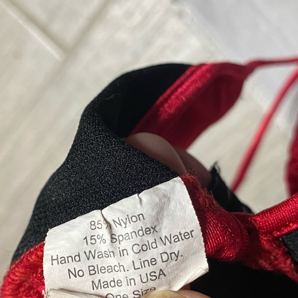 Red Adjustable Triangle Bikini Basic Rave Top - BodyZone Apparel - Picture 11 of 12